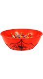Oranje schaal met spinnenweb 27 x 9 cm halloween