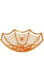 Oranje spinnenweb snoepschaal 28 x 8 cm halloween