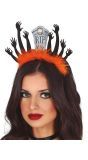 Oranje zombie grafsteen haarband halloween