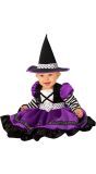 Paars Zwart Heksenpakje Meisjes Halloween