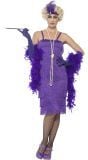 Paarse flapper Charleston jurk
