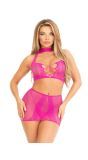 Paarse halter croptop lingerieset dames