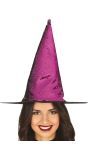 Paarse pailletten heksenhoed halloween
