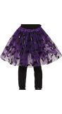 Paars/zwarte tutu vleermuis kind 30 cm halloween