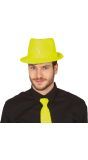 Pailletten fedora geel