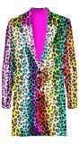 Pailletten Jas Regenboog Panterprint Heren