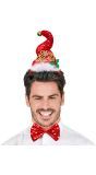 Pailletten kerstmuts met strikje