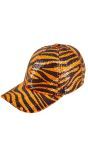 Pailletten Pet Oranje met Tijgerprint Dames Heren