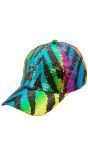 Pailletten Pet Regenboog met Tijgerprint Dames Heren