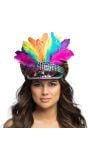 Pailletten Regenboog Pet met Veren Pride