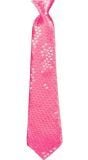 Pailletten stropdas neon roze