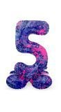 Paint Splash Cijfer 5 Staande Folieballon