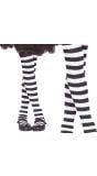 Panty meisjes wit/zwart gestreept