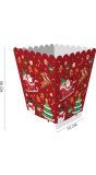 Papieren kerst popcornbakjes kerstfiguren 6 stuks