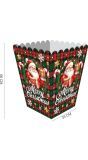 Papieren kerst popcornbakjes merry christmas 6 stuks
