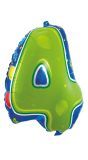 Party cijfer groen 4 folieballon