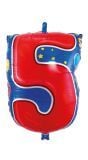 Party cijfer rood 5 folieballon