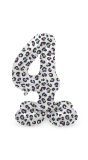 Pastel Panter Cijfer 4 Staande Folieballon