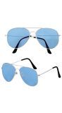 Piloten Bril Zilver met Blauw Glas Dames Heren