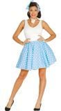 Pin Up Polkadot Outfit Dames Blauw Wit