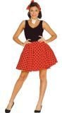 Pin Up Polkadot Outfit Dames Rood Zwart