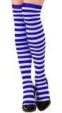 Pippi Langkous Kniekous Blauw Wit
