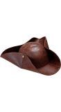 Piraten lederlook tricorn hoed
