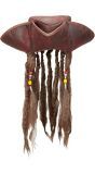Piraten tricorn met dreadlocks