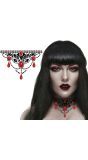 Plakjuwelen Gothic Zwart Rood