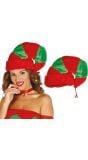 Pluche kerst elf hoed groen rood