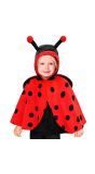 Pluche Lieveheersbeestje Hoodie Poncho Cape Rood Kind 98 cm