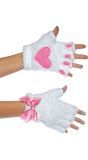 Pluche Vingerloze Witte Handschoen