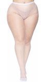 Plussize elastaan visnet panty wit