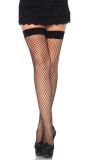 Plussize zwarte visnet kousen