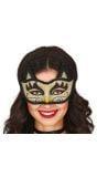 Poes Goud Zwart Oogmasker Venetiaans Carnaval