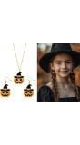Pompoen Oorbellen met Ketting Kind Halloween