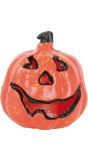 Pompoenlamp met rode gloed