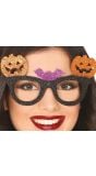 Pompoen/vleermuis bril halloween