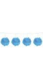 Pompom slinger lichtblauw 3 meter