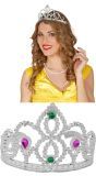 Prinses Tiara Zilver met Edelstenen