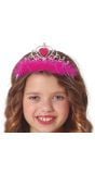 Prinsessen Tiara Roze Hart met Veren