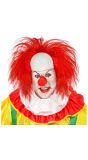 Pruik horror clown rood