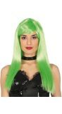 Pruik lang haar groen