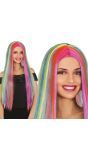 Pruik Regenboog Lang Stijl Dames