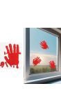 Raamdecoratie handafdruk bloed 20 x 20 cm halloween