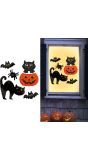 Raamdecoratie katten halloween