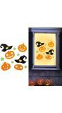 Raamdecoratie pompoen en hoed halloween