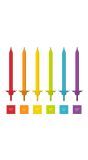 Rainbow bday kaarsen set 24 stuks