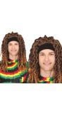Rasta Pruik Bruin met Hoofdband