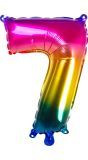 Regenboog ballon cijfer 7